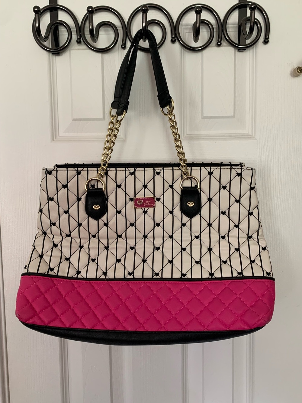 Retro Betsey Johnson Luv Quilted Shoulder Bag